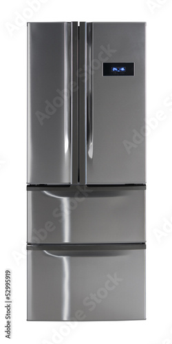 Side-by-side refrigerator isolated with clipping path.