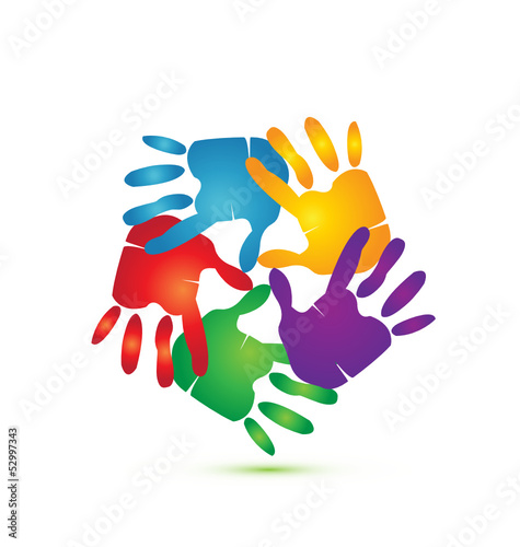 Hands around logo vector