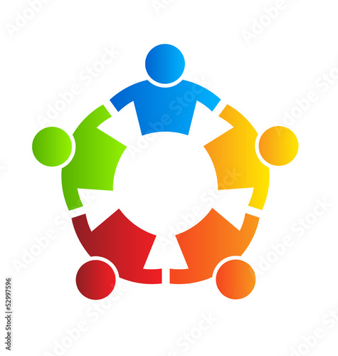 People Strong Five Persons Logo Design