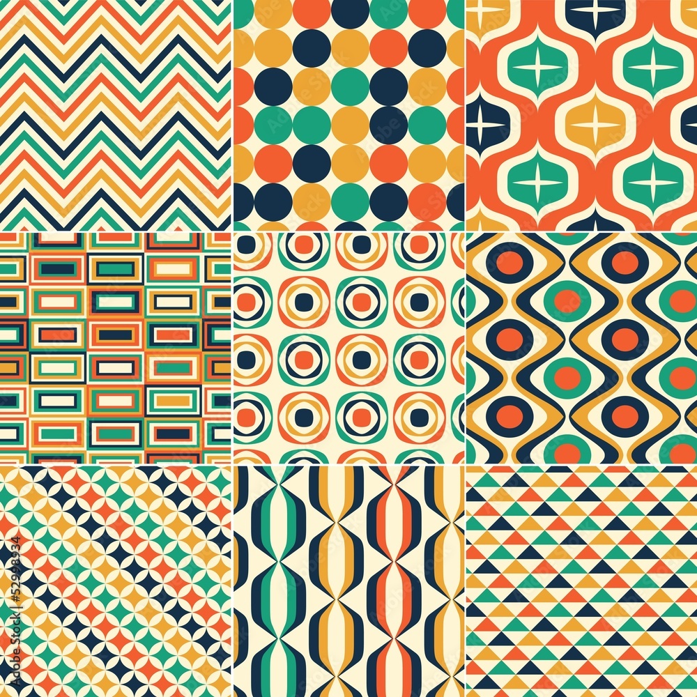 seamless retro pattern print