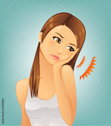 Woman suffering from a toothache