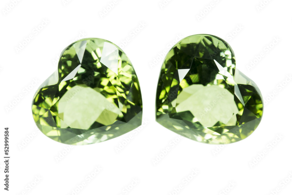 Green sapphire isolated on white Green sapphire isolated on white