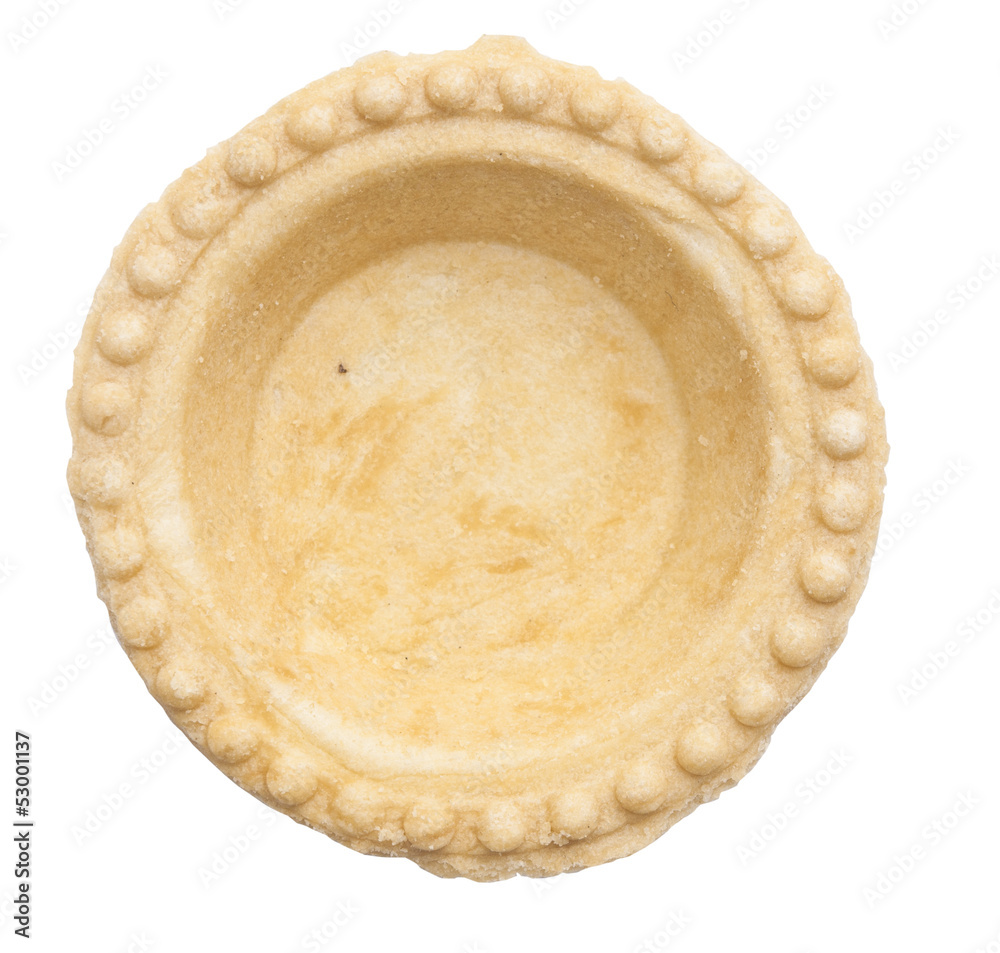 Empty tartlet on a white background Empty tartlet on a white background