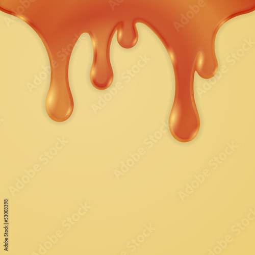 Drips. Abstract Background. Caramel, Honey. Vector Illustration