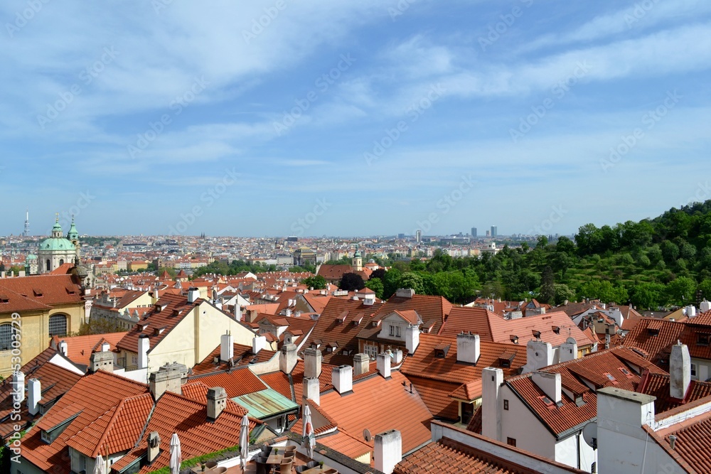 Roofs of Prague in Czech Republic