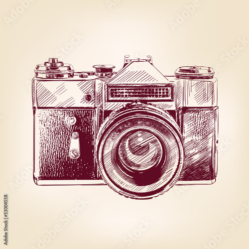 vintage old photo camera vector llustration