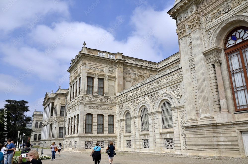 Tourists visiting Dolmabahce palace,
