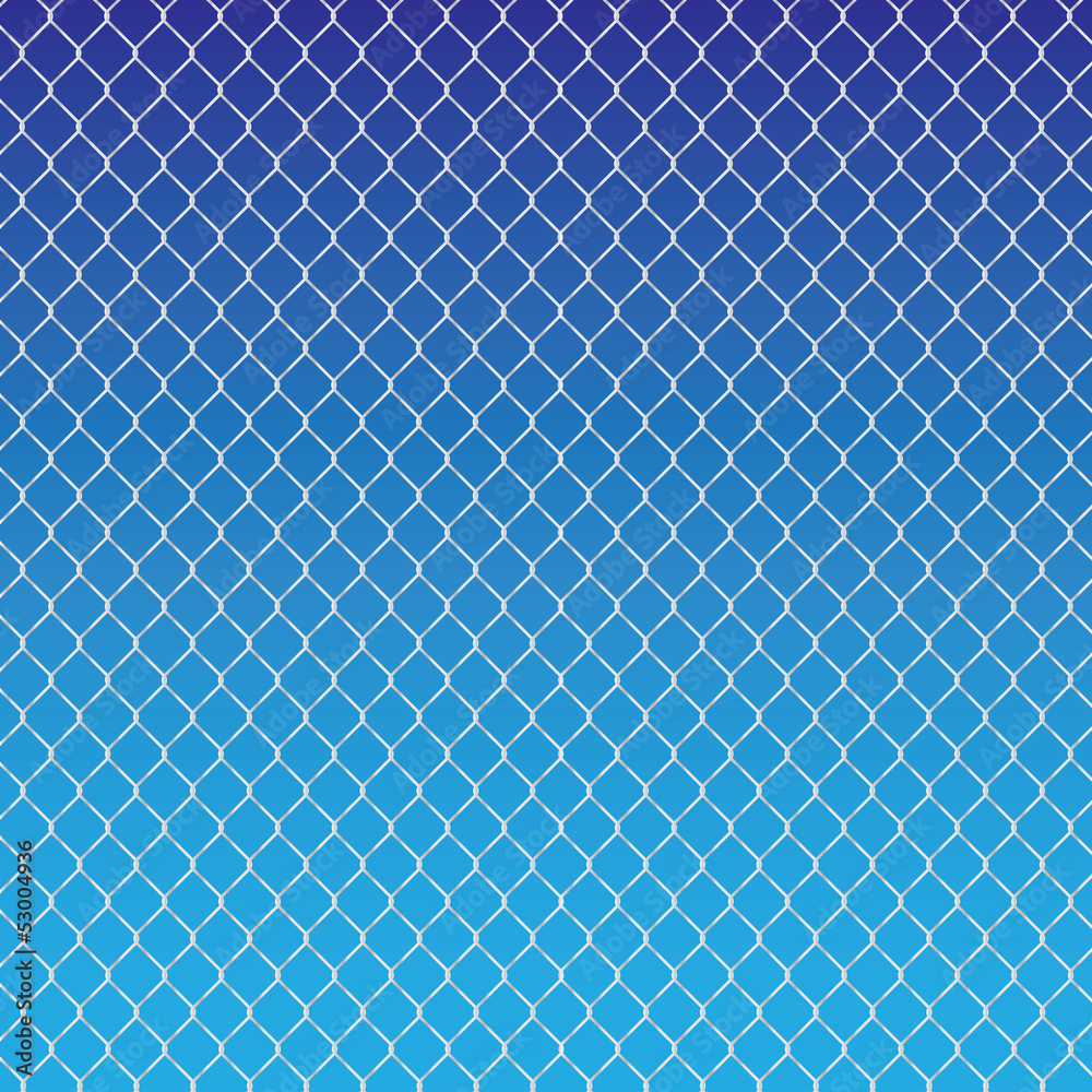 wired fence on a blue background - illustartion wired fence on a blue background - illustartion