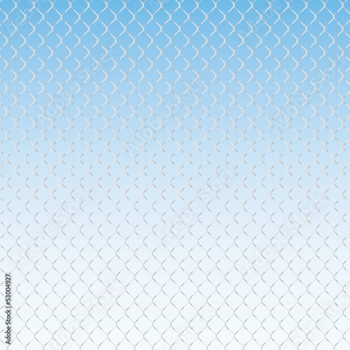 wired fence on a blue background - illustartion