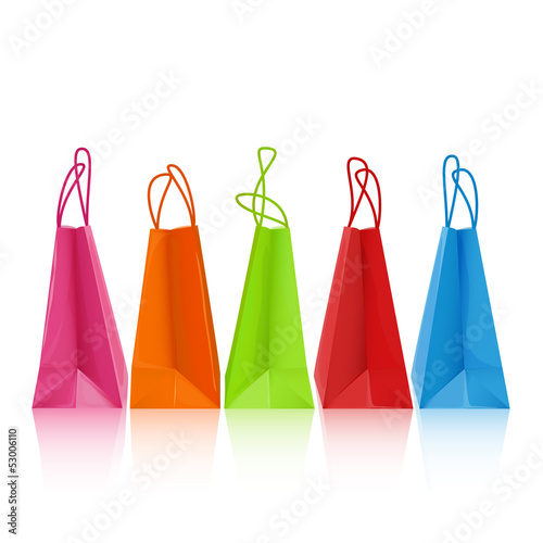 Five colorful shopping bags - eps8