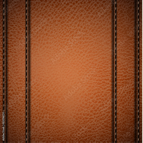 Stitched camel colored leather background