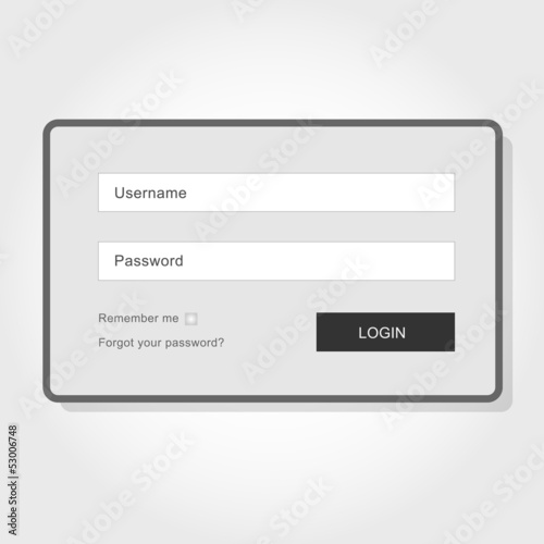 Vector login interface - username and password