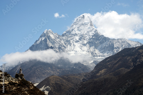 Summit of Ama Dablam mountain,Nepal,Everest region