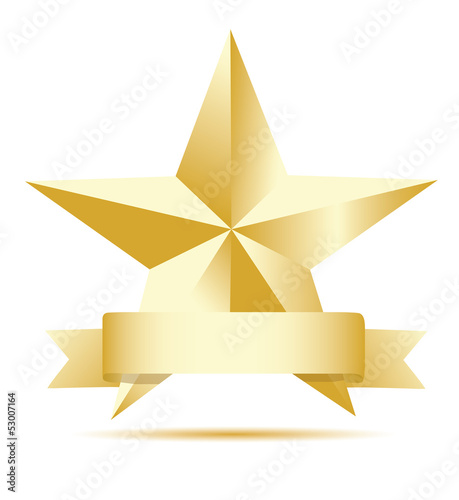 Gold star label
