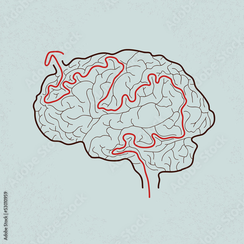 brain maze with correct path , Vector EPS10