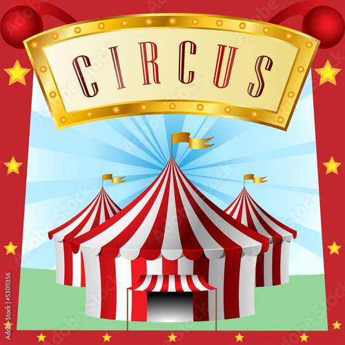 Circus background with tent