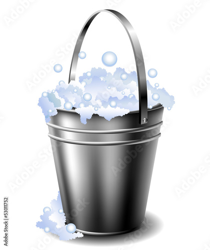 Metal bucket with foam