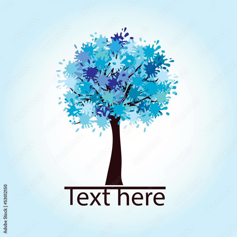 Obraz premium stylized winter tree background for design, vector art image