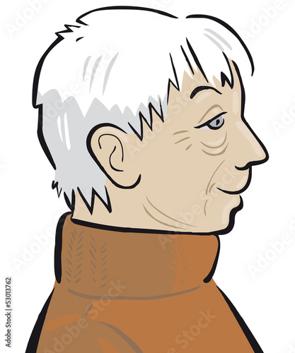 Profil einen imr modernen Seniori Cartoon-Stil