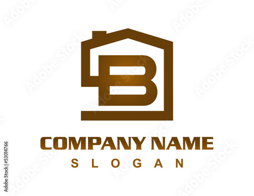 Letter B house logo