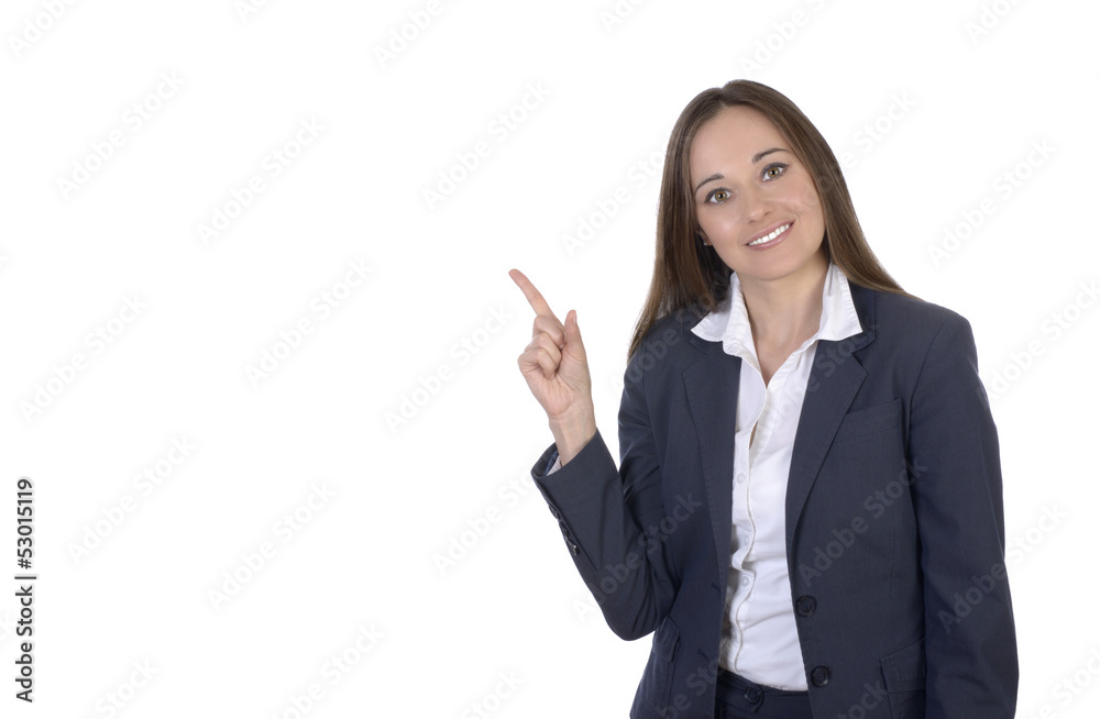 Hübsche Geschäftsfrau präsentiert Copy Space Hübsche Geschäftsfrau präsentiert Copy Space