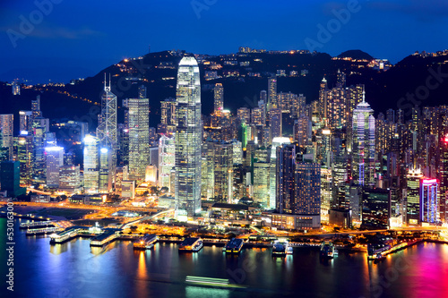 Hong Kong city at evening