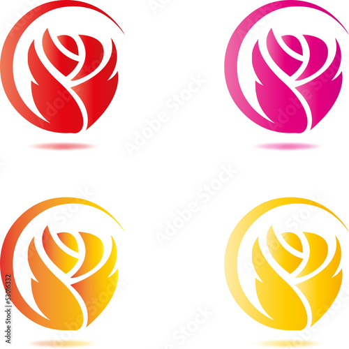 Rose, Logo, 3D, Blume, Pflanze