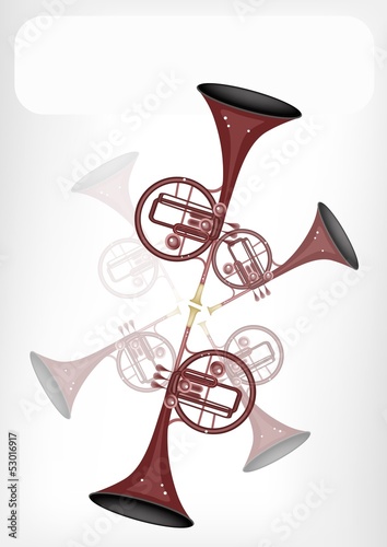A Musical Straight Mellophone with A White Banner photo