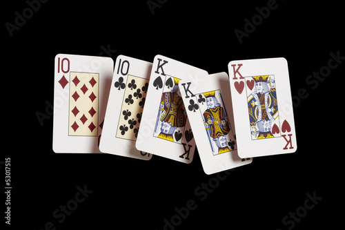 Poker, Fullhouse, Könige, schwarz, schwebend