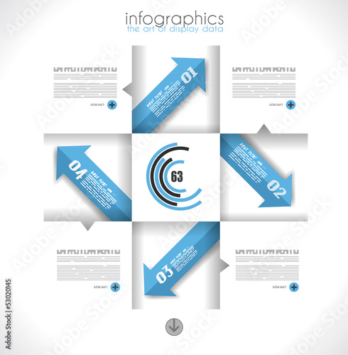 Infographic design template with paper tags