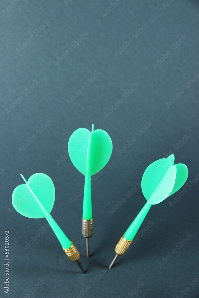 Darts on gray background