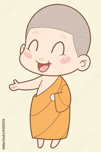 Buddhist Monk cartoon