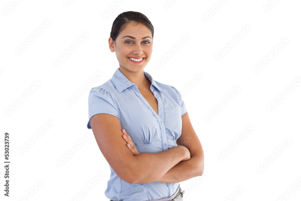 Smiling businesswoman crossing her arms Smiling businesswoman crossing her arms