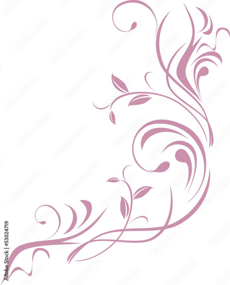 Ornamental floral element for design isolated on the white Ornamental floral element for design isolated on the white