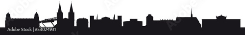 Obraz na płótnie Skyline Wuppertal (Silhouette) w salonie