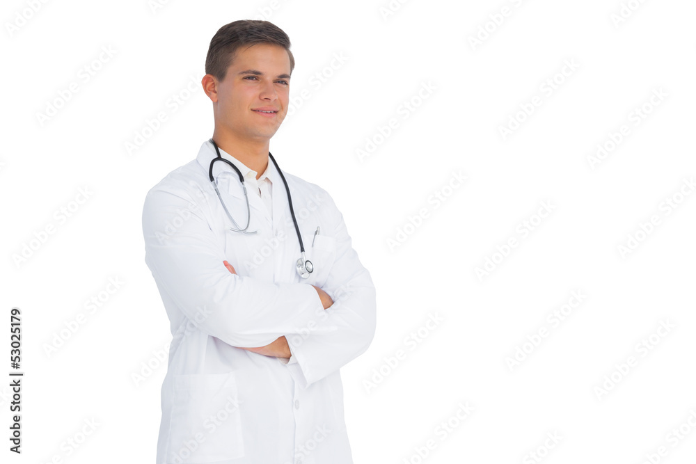 Happy doctor with hands in pocket Happy doctor with hands in pocket
