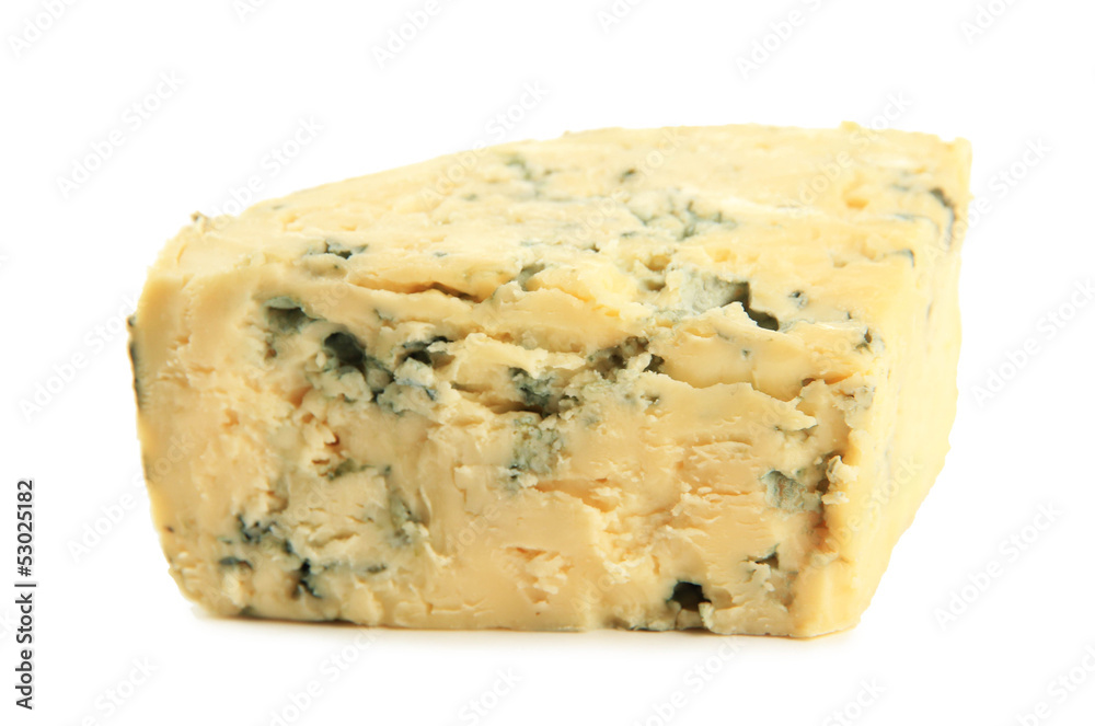 Tasty blue cheese, isolated on white