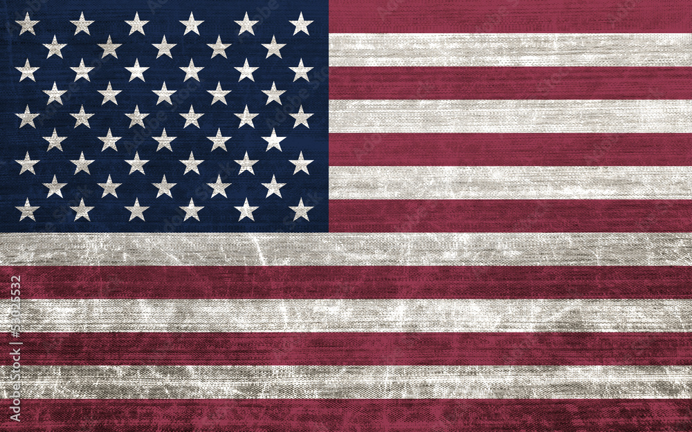 Obraz premium American flag with old fabric texture - illustration