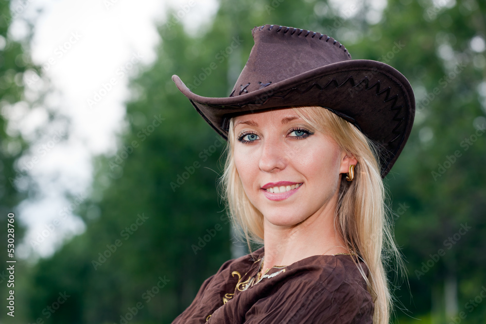 Pretty girl in a cowboy hat