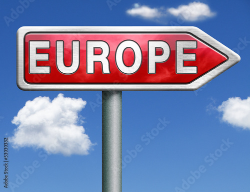 Europe road sign arrow