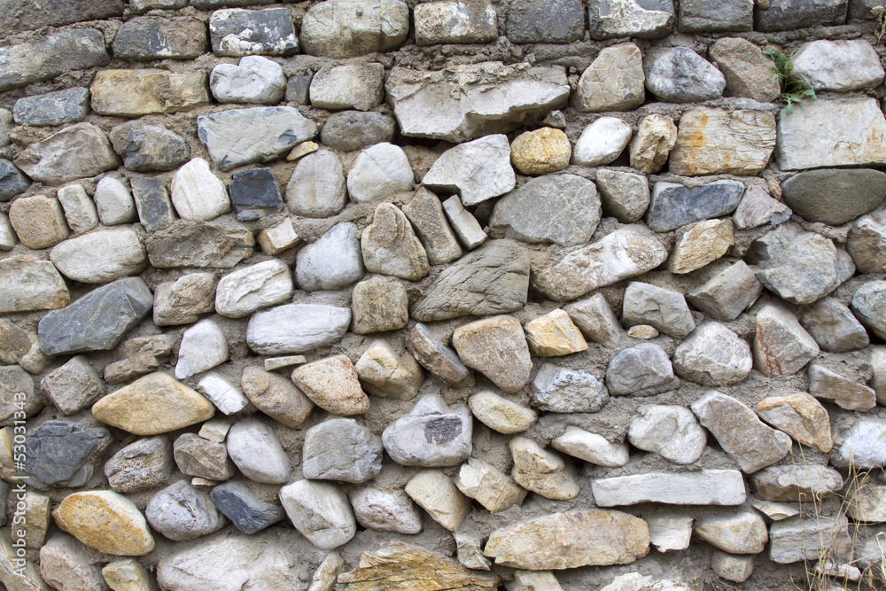 Stones piled walls