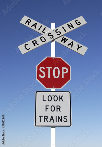 railway crossing stop sign