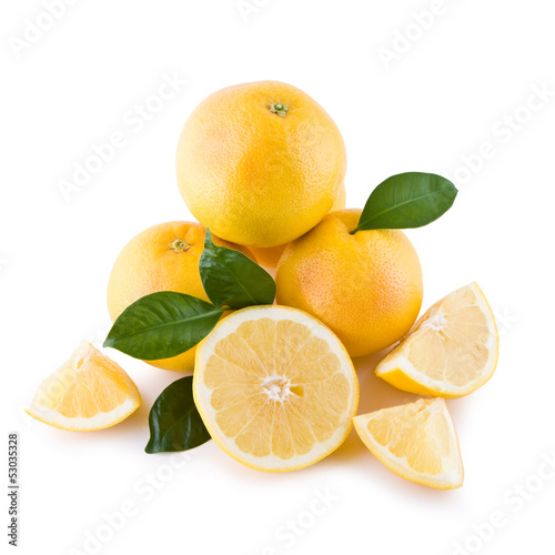 White grapefruits isolated