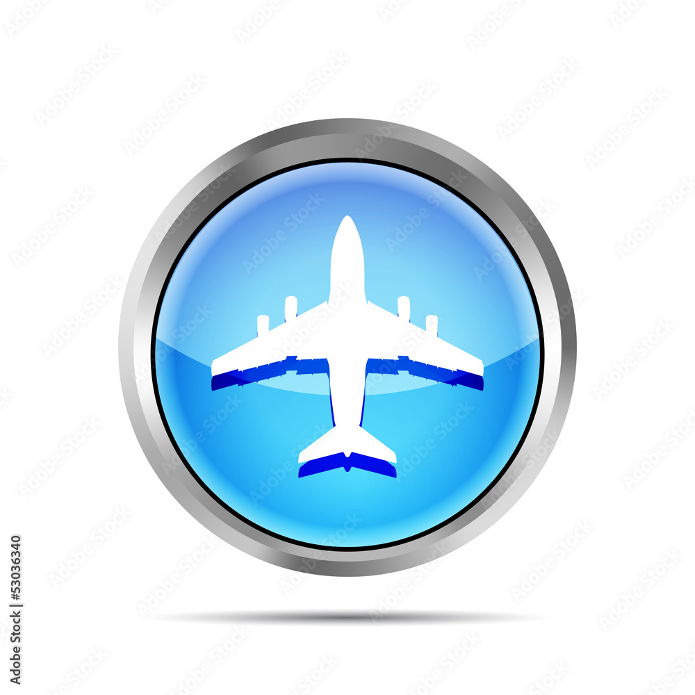 blue airplane icon on a white background blue airplane icon on a white background