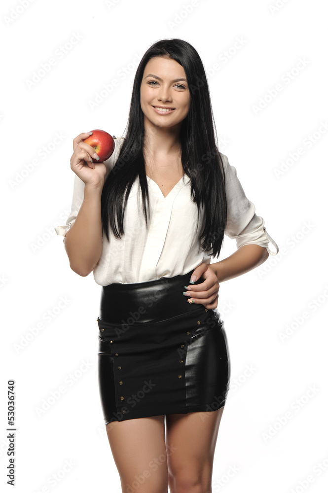 Beautiful young woman over white background Beautiful young woman over white background