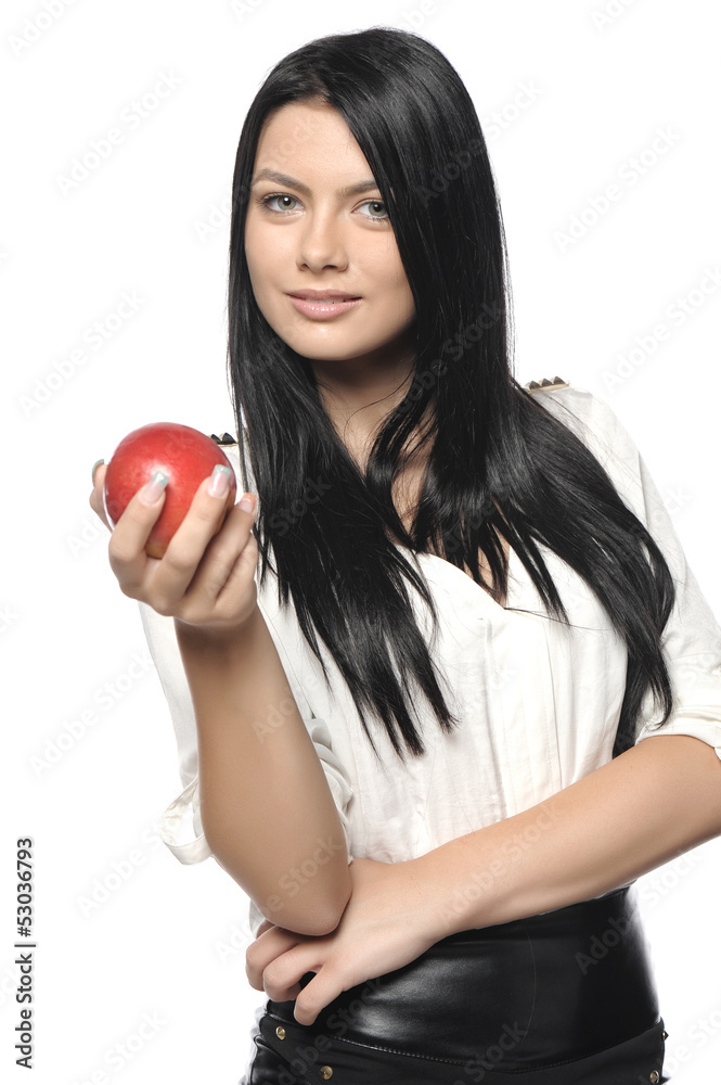 Beautiful young woman over white background Beautiful young woman over white background