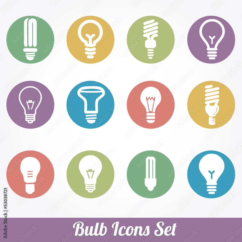 Light bulbs. Bulb icon set Light bulbs. Bulb icon set
