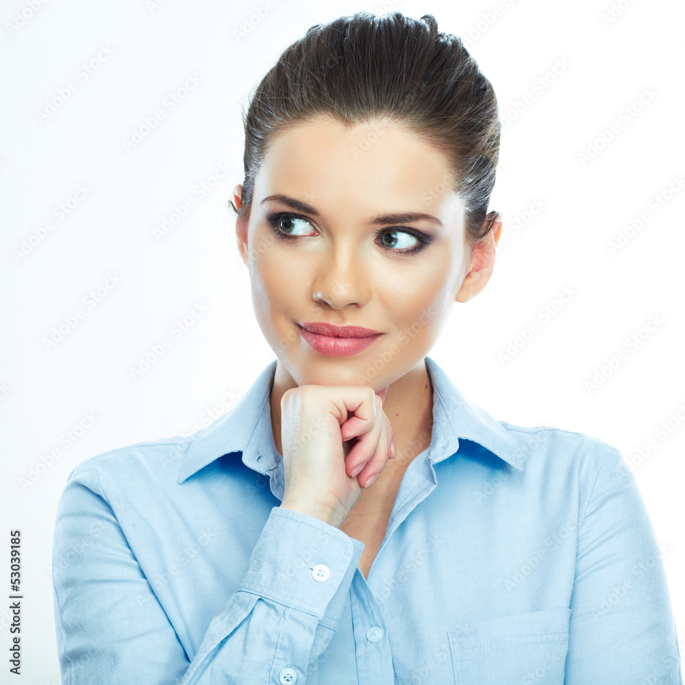 Portrait of smiling business woman, isolated Portrait of smiling business woman, isolated