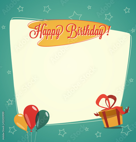 Retro vintage happy birthday card