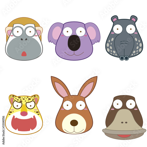 cartoon animal head set